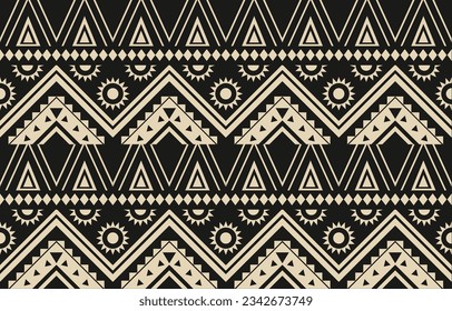 Ethnic abstract ikat art. Aztec ornament print. geometric ethnic pattern seamless  color oriental.  Design for background ,curtain, carpet, wallpaper, clothing, wrapping, Batik, vector illustration.