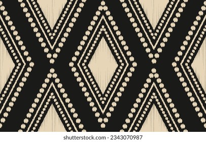 Arte de ikat abstracto étnico. Impresión de ornamento azteca. patrón geométrico étnico de color oriental sin fisuras.  Diseño para fondo, cortina, alfombra, papel pintado, ropa, envoltura, Batik, ilustración vectorial.