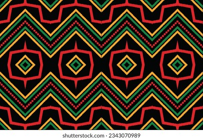 Ethnic abstract ikat art. Aztec ornament print. geometric ethnic pattern seamless  color oriental.  Design for background ,curtain, carpet, wallpaper, clothing, wrapping, Batik, vector illustration.