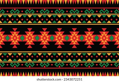 Ethnic abstract ikat art. Aztec ornament print. geometric ethnic pattern seamless  color oriental.  Design for background ,curtain, carpet, wallpaper, clothing, wrapping, Batik, vector illustration.