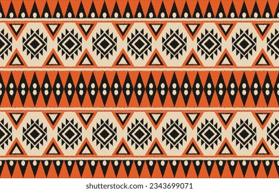 Ethnic abstract ikat art. Aztec ornament print. geometric ethnic pattern seamless  color oriental.  Design for background ,curtain, carpet, wallpaper, clothing, wrapping, Batik, vector illustration.