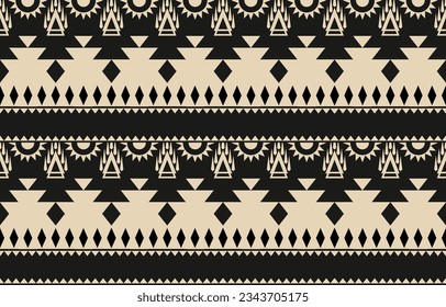 Ethnic abstract ikat art. Aztec ornament print. geometric ethnic pattern seamless  color oriental.  Design for background ,curtain, carpet, wallpaper, clothing, wrapping, Batik, vector illustration.