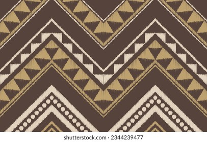 Ethnic abstract ikat art. Aztec ornament print. geometric ethnic pattern seamless  color oriental.  Design for background ,curtain, carpet, wallpaper, clothing, wrapping, Batik, vector illustration.