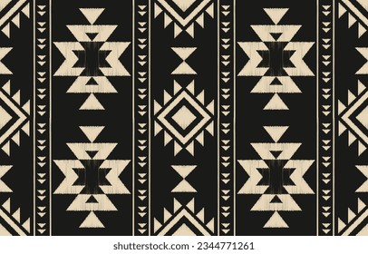 Ethnic abstract ikat art. Aztec ornament print. geometric ethnic pattern seamless  color oriental.  Design for background ,curtain, carpet, wallpaper, clothing, wrapping, Batik, vector illustration.