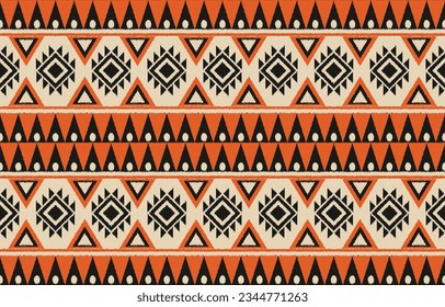 Ethnic abstract ikat art. Aztec ornament print. geometric ethnic pattern seamless  color oriental.  Design for background ,curtain, carpet, wallpaper, clothing, wrapping, Batik, vector illustration.