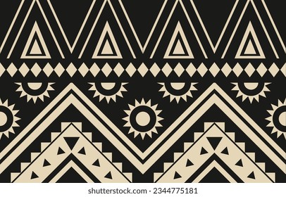 Ethnic abstract ikat art. Aztec ornament print. geometric ethnic pattern seamless  color oriental.  Design for background ,curtain, carpet, wallpaper, clothing, wrapping, Batik, vector illustration.