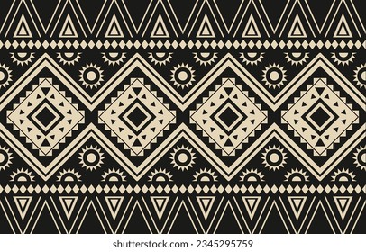Ethnic abstract ikat art. Aztec ornament print. geometric ethnic pattern seamless  color oriental.  Design for background ,curtain, carpet, wallpaper, clothing, wrapping, Batik, vector illustration.