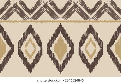 Ethnic abstract ikat art. Aztec ornament print. geometric ethnic pattern seamless  color oriental.  Design for background ,curtain, carpet, wallpaper, clothing, wrapping, Batik, vector illustration.