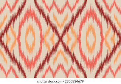 Ethnic abstract ikat art. Aztec ornament print. geometric ethnic pattern seamless  color oriental.  Design for background ,curtain, carpet, wallpaper, clothing, wrapping, Batik, vector illustration.