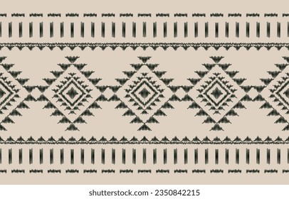 Arte de ikat abstracto étnico. Impresión de ornamento azteca. patrón geométrico étnico de color oriental sin fisuras.  Diseño para fondo, cortina, alfombra, papel pintado, ropa, envoltura, Batik, ilustración vectorial.