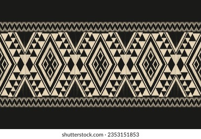 Ethnic abstract ikat art. Aztec ornament print. geometric ethnic pattern seamless  color oriental.  Design for background ,curtain, carpet, wallpaper, clothing, wrapping, Batik, vector illustration.
