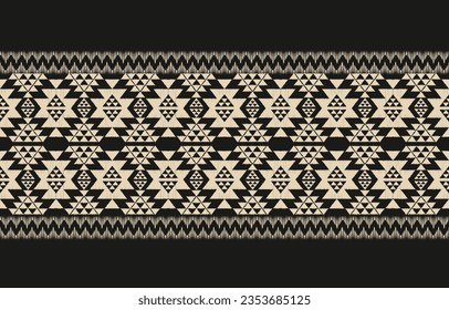 Ethnic abstract ikat art. Aztec ornament print. geometric ethnic pattern seamless  color oriental.  Design for background ,curtain, carpet, wallpaper, clothing, wrapping, Batik, vector illustration.