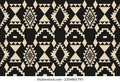 Ethnic abstract ikat art. Aztec ornament print. geometric ethnic pattern seamless  color oriental.  Design for background ,curtain, carpet, wallpaper, clothing, wrapping, Batik, vector illustration.