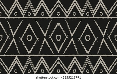 Ethnic abstract ikat art. Aztec ornament print. geometric ethnic pattern seamless  color oriental.  Design for background ,curtain, carpet, wallpaper, clothing, wrapping, Batik, vector illustration.