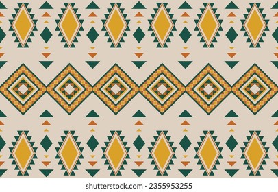 Ethnic abstract ikat art. Aztec ornament print. geometric ethnic pattern seamless  color oriental.  Design for background ,curtain, carpet, wallpaper, clothing, wrapping, Batik, vector illustration.