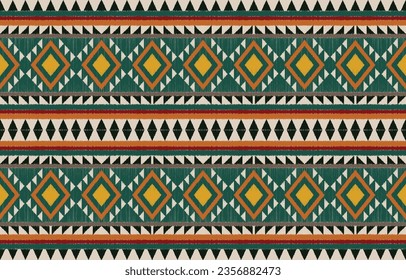 Ethnic abstract ikat art. Aztec ornament print. geometric ethnic pattern seamless  color oriental.  Design for background ,curtain, carpet, wallpaper, clothing, wrapping, Batik, vector illustration.