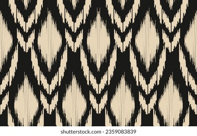 Arte de ikat abstracto étnico. Impresión de ornamento azteca. patrón geométrico étnico de color oriental sin fisuras.  Diseño para fondo, cortina, alfombra, papel pintado, ropa, envoltura, Batik, ilustración vectorial.