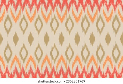 Ethnic abstract ikat art. Aztec ornament print. geometric ethnic pattern seamless  color oriental.  Design for background ,curtain, carpet, wallpaper, clothing, wrapping, Batik, vector illustration.