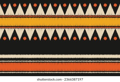 Ethnic abstract ikat art. Aztec ornament print. geometric ethnic pattern seamless  color oriental.  Design for background ,curtain, carpet, wallpaper, clothing, wrapping, Batik, vector illustration.