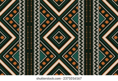 Ethnic abstract ikat art. Aztec ornament print. geometric ethnic pattern seamless  color oriental.  Design for background ,curtain, carpet, wallpaper, clothing, wrapping, Batik, vector illustration.