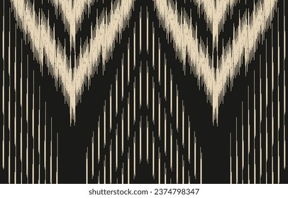 Arte de ikat abstracto étnico. Impresión de ornamento azteca. patrón geométrico étnico de color oriental sin fisuras.  Diseño para fondo, cortina, alfombra, papel pintado, ropa, envoltura, Batik, ilustración vectorial.