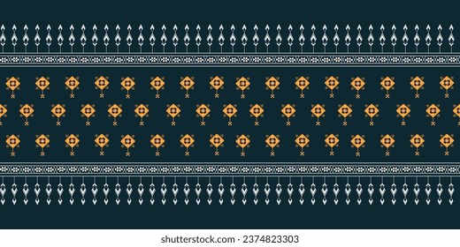 Ethnic abstract ikat art. Aztec ornament print. Geometric ethnic pattern seamless color oriental. Design for background, curtain, carpet, wallpaper, clothing, wrapping , vector, illustration.