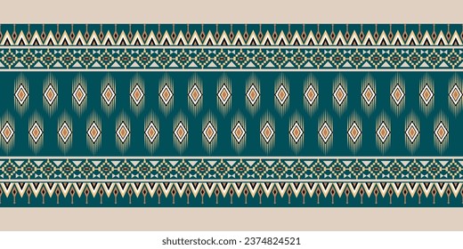 Ethnic abstract ikat art. Aztec ornament print. Geometric ethnic pattern seamless color oriental. Design for background, curtain, carpet, wallpaper, clothing, wrapping , vector, illustration.