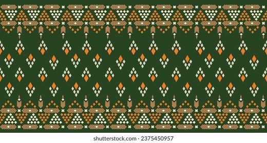 Ethnic abstract ikat art. Aztec ornament print. Geometric ethnic pattern seamless color oriental. Design for background, curtain, carpet, wallpaper, clothing, wrapping , vector, illustration.