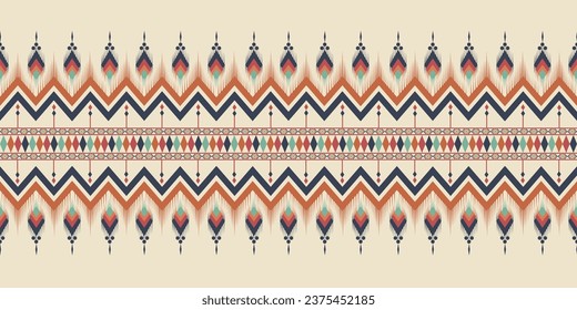Ethnic abstract ikat art. Aztec ornament print. Geometric ethnic pattern seamless color oriental. Design for background, curtain, carpet, wallpaper, clothing, wrapping , vector, illustration.
