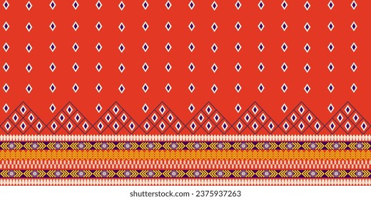 Ethnic abstract ikat art. Aztec ornament print. Geometric ethnic pattern seamless color oriental. Design for background, curtain, carpet, wallpaper, clothing, wrapping , vector, illustration.