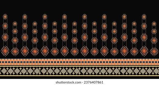 Ethnic abstract ikat art. Aztec ornament print. Geometric ethnic pattern seamless color oriental. Design for background, curtain, carpet, wallpaper, clothing, wrapping , vector, illustration.