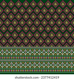 Ethnic abstract ikat art. Aztec ornament print. Geometric ethnic pattern seamless color oriental. Design for background, curtain, carpet, wallpaper, clothing, wrapping , vector, illustration