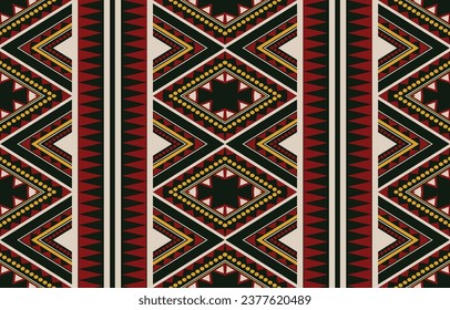 Ethnic abstract ikat art. Aztec ornament print. geometric ethnic pattern seamless  color oriental.  Design for background ,curtain, carpet, wallpaper, clothing, wrapping, Batik, vector illustration.