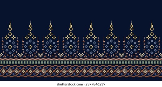 Ethnic abstract ikat art. Aztec ornament print. Geometric ethnic pattern seamless color oriental. Design for background, curtain, carpet, wallpaper, clothing, wrapping , vector, illustration.