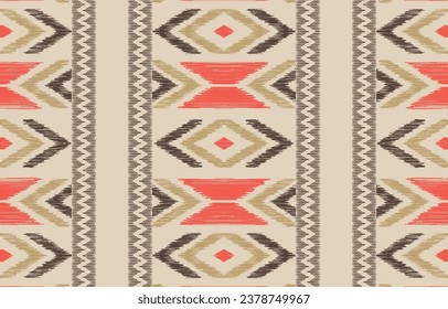 Ethnic abstract ikat art. Aztec ornament print. geometric ethnic pattern seamless  color oriental.  Design for background ,curtain, carpet, wallpaper, clothing, wrapping, Batik, vector illustration.