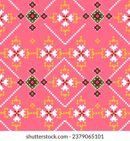 Ethnic abstract ikat art. Aztec ornament print. Geometric ethnic pattern seamless color oriental. Design for background, curtain, carpet, wallpaper, clothing, wrapping , vector, illustration.
