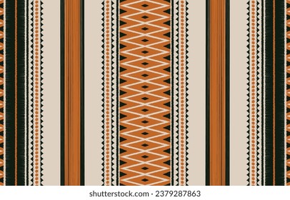 Ethnic abstract ikat art. Aztec ornament print. geometric ethnic pattern seamless  color oriental.  Design for background ,curtain, carpet, wallpaper, clothing, wrapping, Batik, vector illustration.
