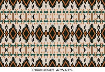 Ethnic abstract ikat art. Aztec ornament print. geometric ethnic pattern seamless  color oriental.  Design for background ,curtain, carpet, wallpaper, clothing, wrapping, Batik, vector illustration.