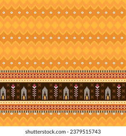Ethnic abstract ikat art. Aztec ornament print. Geometric ethnic pattern seamless color oriental. Design for background, curtain, carpet, wallpaper, clothing, wrapping , vector, illustration.