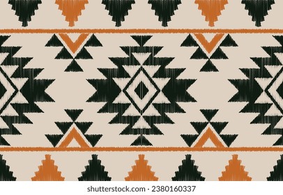 Ethnic abstract ikat art. Aztec ornament print. geometric ethnic pattern seamless  color oriental.  Design for background ,curtain, carpet, wallpaper, clothing, wrapping, Batik, vector illustration.