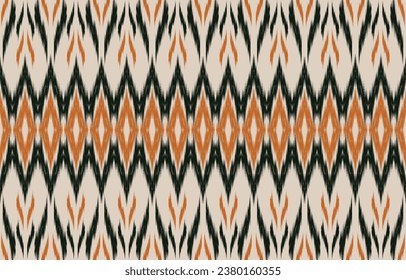 Ethnic abstract ikat art. Aztec ornament print. geometric ethnic pattern seamless  color oriental.  Design for background ,curtain, carpet, wallpaper, clothing, wrapping, Batik, vector illustration.