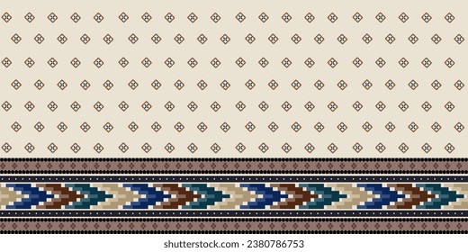 Ethnic abstract ikat art. Aztec ornament print. Geometric ethnic pattern seamless color oriental. Design for background, curtain, carpet, wallpaper, clothing, wrapping , vector, illustration.