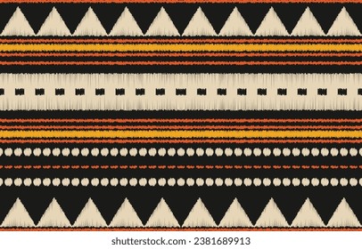 Ethnic abstract ikat art. Aztec ornament print. geometric ethnic pattern seamless  color oriental.  Design for background ,curtain, carpet, wallpaper, clothing, wrapping, Batik, vector illustration.