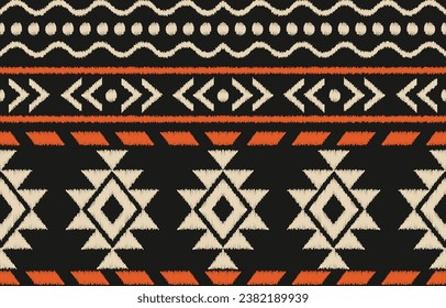 Ethnic abstract ikat art. Aztec ornament print. geometric ethnic pattern seamless  color oriental.  Design for background ,curtain, carpet, wallpaper, clothing, wrapping, Batik, vector illustration.