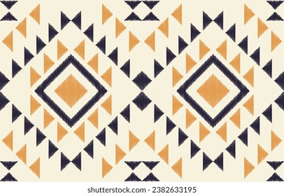 Arte de ikat abstracto étnico. Impresión de ornamento azteca. patrón geométrico étnico de color oriental sin fisuras.  Diseño para fondo, cortina, alfombra, papel pintado, ropa, envoltura, Batik, ilustración vectorial.