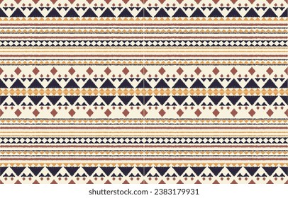 Arte de ikat abstracto étnico. Impresión de ornamento azteca. patrón geométrico étnico de color oriental sin fisuras.  Diseño para fondo, cortina, alfombra, papel pintado, ropa, envoltura, Batik, ilustración vectorial.