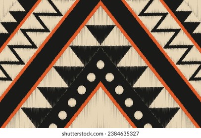 Ethnic abstract ikat art. Aztec ornament print. geometric ethnic pattern seamless  color oriental.  Design for background ,curtain, carpet, wallpaper, clothing, wrapping, Batik, vector illustration.
