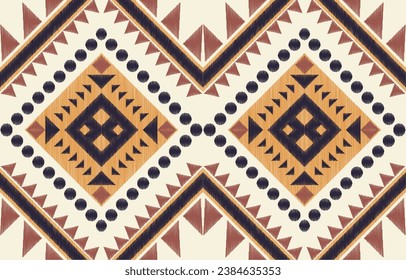 Ethnic abstract ikat art. Aztec ornament print. geometric ethnic pattern seamless  color oriental.  Design for background ,curtain, carpet, wallpaper, clothing, wrapping, Batik, vector illustration.