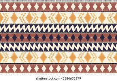 Ethnic abstract ikat art. Aztec ornament print. geometric ethnic pattern seamless  color oriental.  Design for background ,curtain, carpet, wallpaper, clothing, wrapping, Batik, vector illustration.