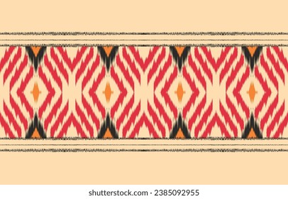 Ethnic abstract ikat art. Aztec ornament print. geometric ethnic pattern seamless  color oriental.  Design for background ,curtain, carpet, wallpaper, clothing, wrapping, Batik, vector illustration.